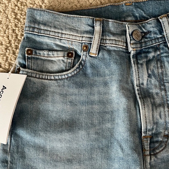 Acne Studios Melk Light Blue High Rise Slim Fit Crop Denim Jeans - Picture 10 of 16